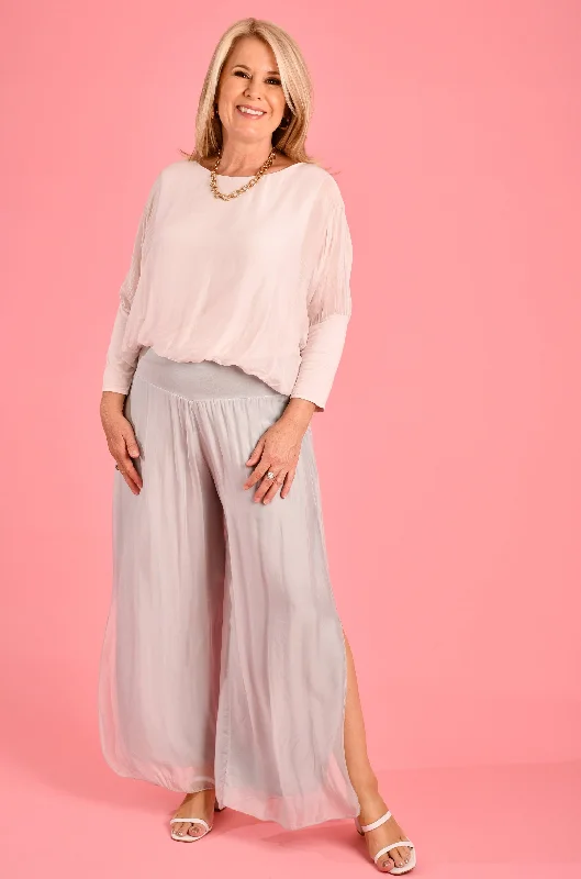 Sneak Peek Sale VLSP110 (2184) -  PISA SILK PANT - SILVER PEARL