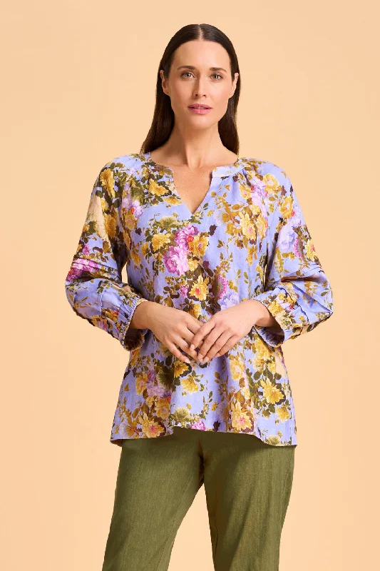 Mega Sale Pleat Sleeve Linen Blouse
