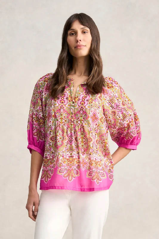 Top Pick Cotton Blouse - Moroccan Tile Print