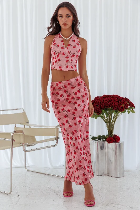 Deal Alert Gigi Floral Maxi Skirt Pink