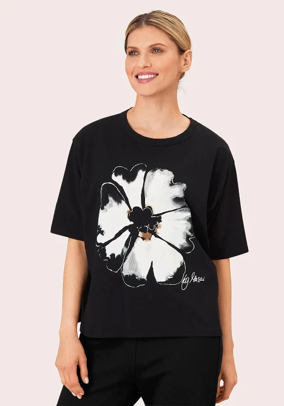 Reduced Price Masai Doreann Flower Print Relaxed T-Shirt, Black