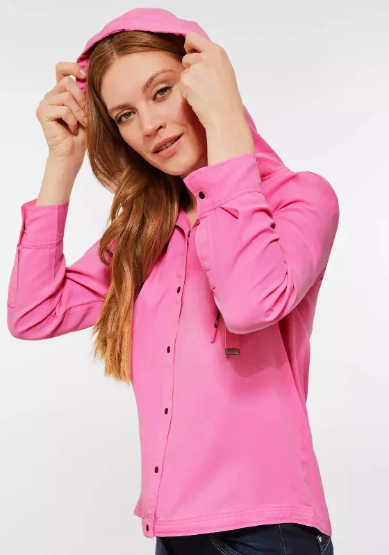 Weekend Savings Spree Cecil Hooded Button Shirt, Frosted Rose
