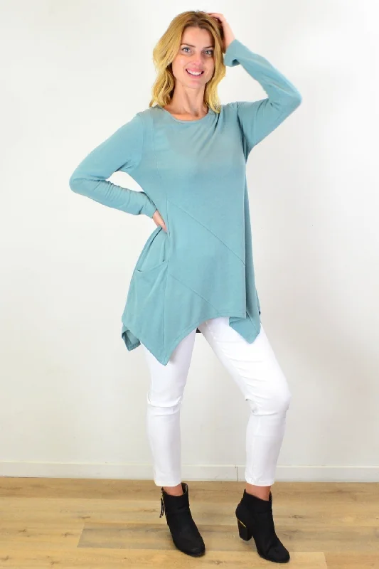 YEAR-End Clearance Sage Green Knit Tunic Top