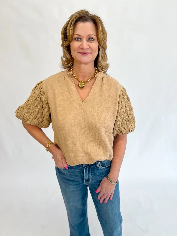 Weekend Deals That Spark [THML] Hello Darlin Puff Sleeve Top