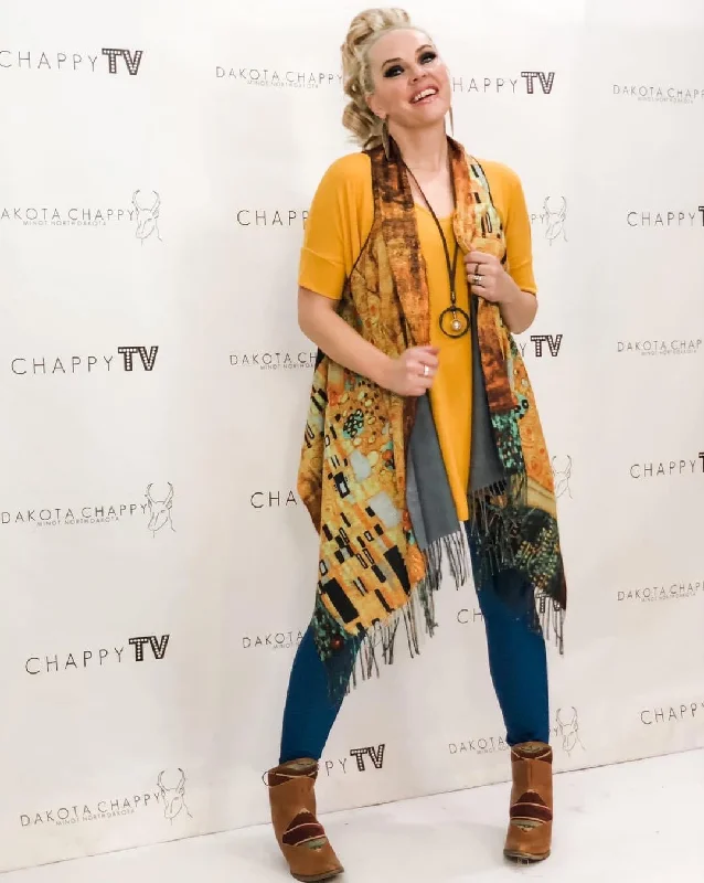 Early Access Abstract Geometric & Floral Pashmina Vest