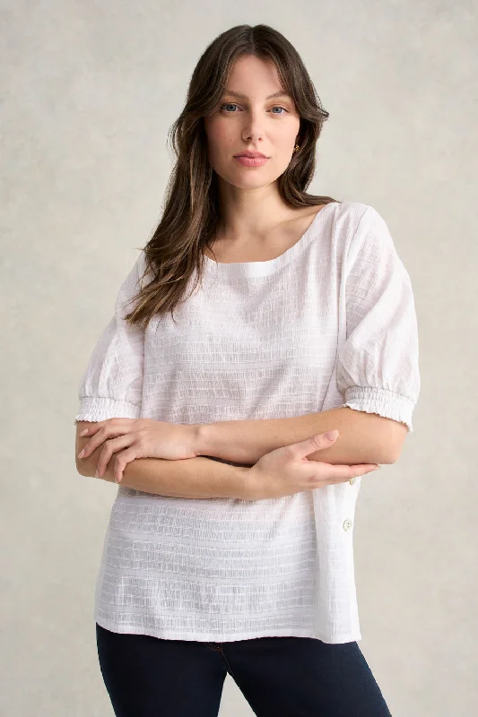 Quick Sale Crinkle Cotton Top - White