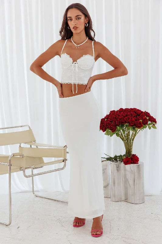 Weekend Savings Spectacular Fortune Stretch Maxi Skirt Off White