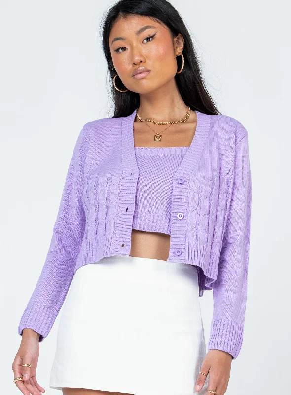 Super Savings Donita Cardigan Set Purple