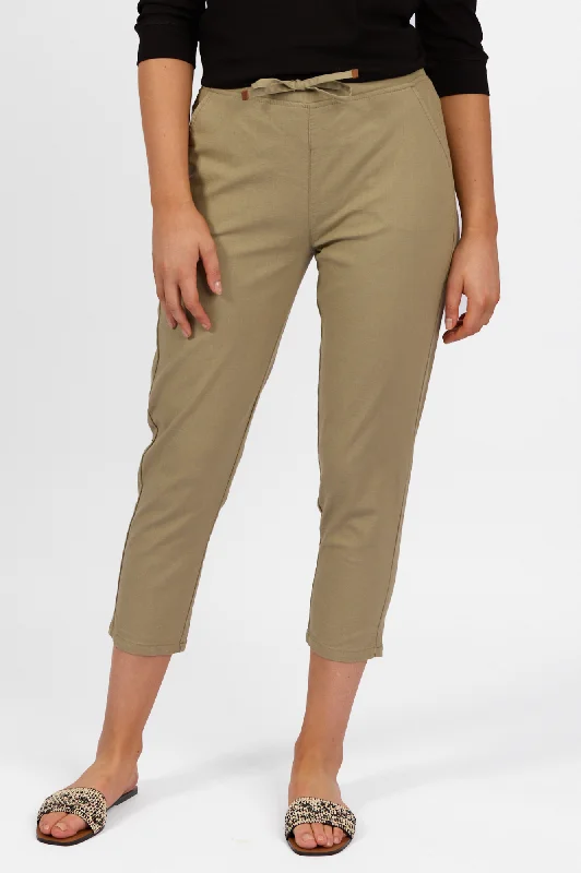 Today's Special Elastic Waist 7/8 Pants - Sage