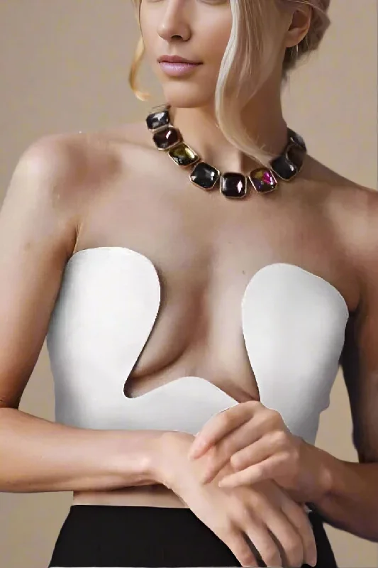 Quick Deals Mika Bandage Crop Top - Pearl White