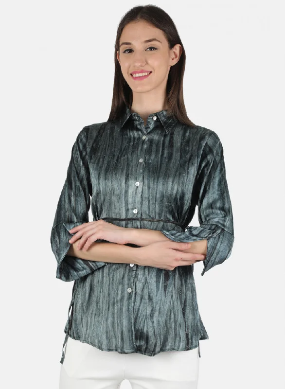 Now or Never Women Grey Printed Top