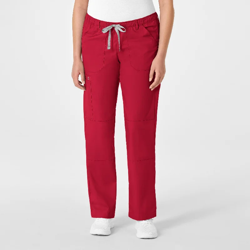 Huge Savings WonderWORK Women's Straight Leg Cargo Scrub Pant - Red
