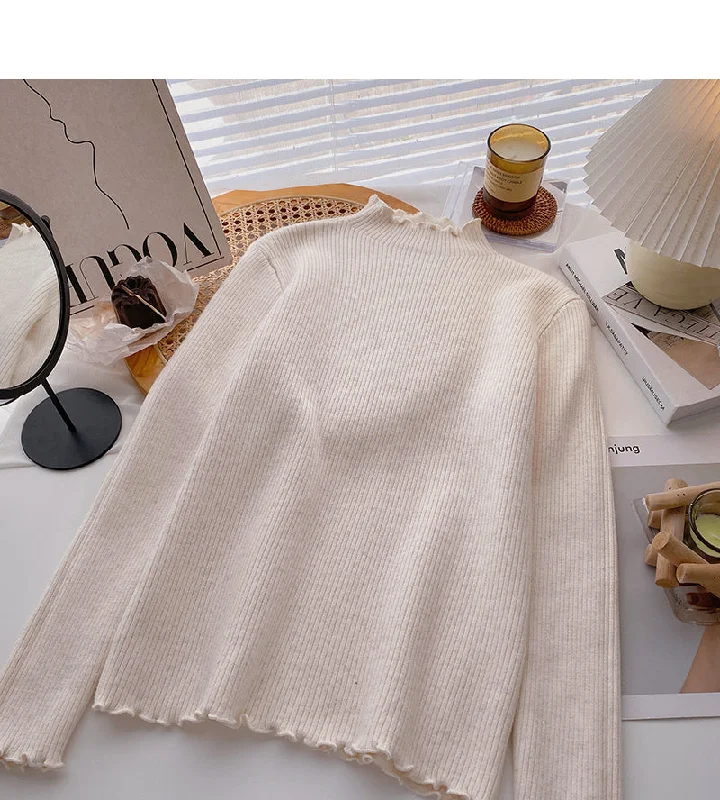 Don’t Miss Out Plush sweater women's long sleeve thin bottomed top  6621