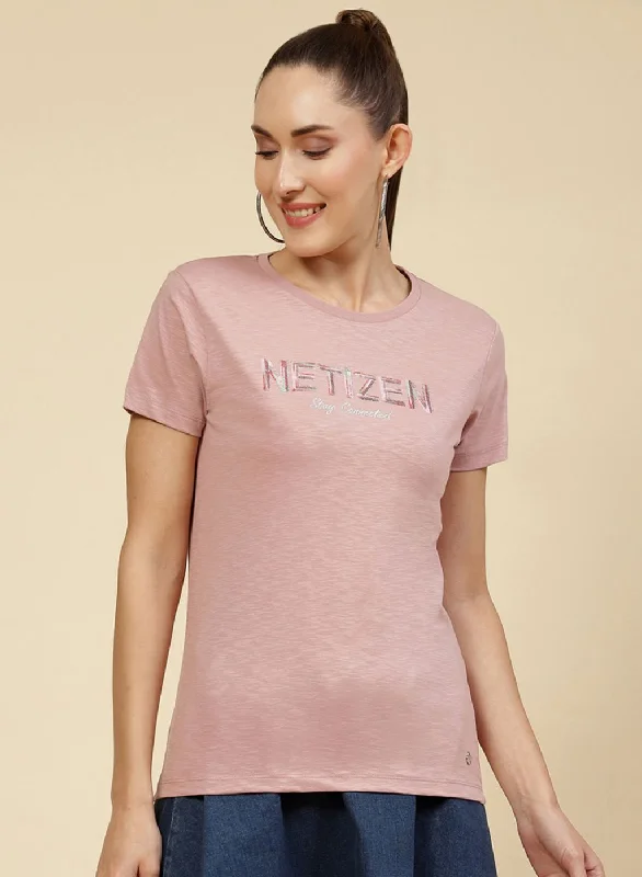 Price Drop Women Pink Embroidered Top