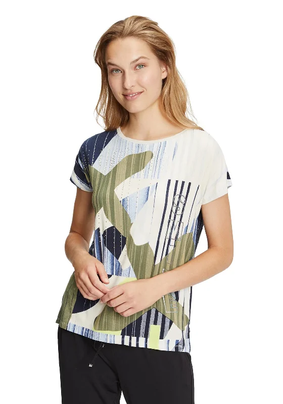 Closeout Betty Barclay Multi Print Cap Sleeve T-Shirt, Multi