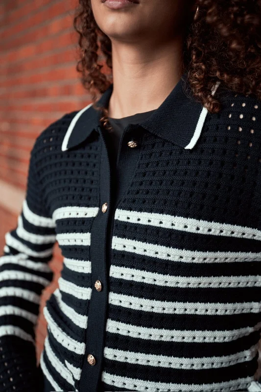 Year-End Deals Neo Noir - Effie Knit Cardigan 164571 - 141 - Navy