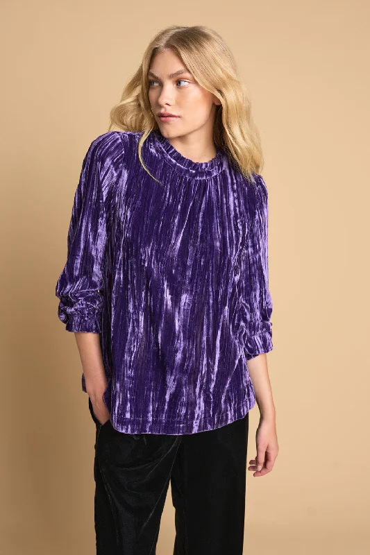 Sale Alert High Neck Velvet Top