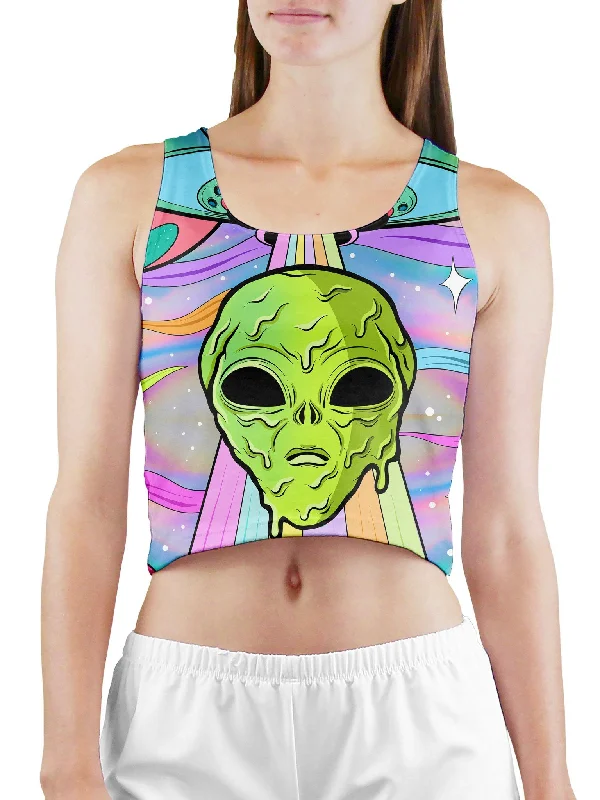 Special Price Neon Alien Invasion (Shimmer) Crop Tank Top