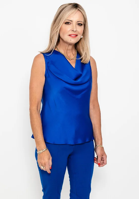 Weekend Offers That Please Badoo Cowl Neck Sleeveless Top, Royal Blue