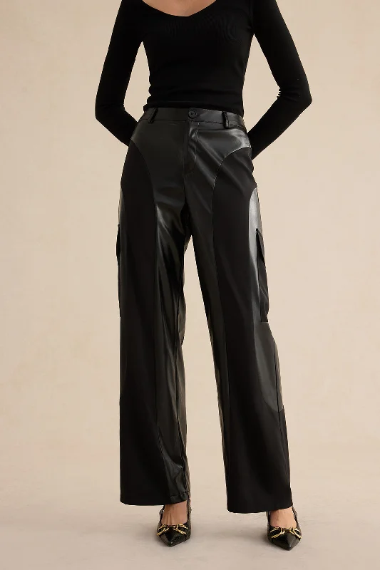 Weekend Deals That Excite Faux Leather Patchwork Trousers