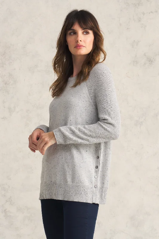 Unbeatable Prices Button Side Detail Jumper - Pearl Donegal