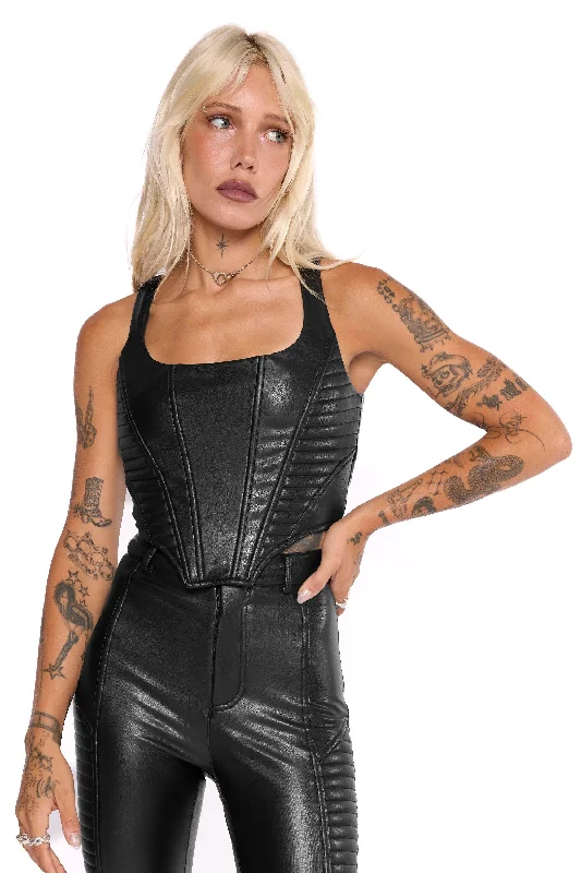 Weekend Specials to Grab Doro Faux Leather Moto Corset Top