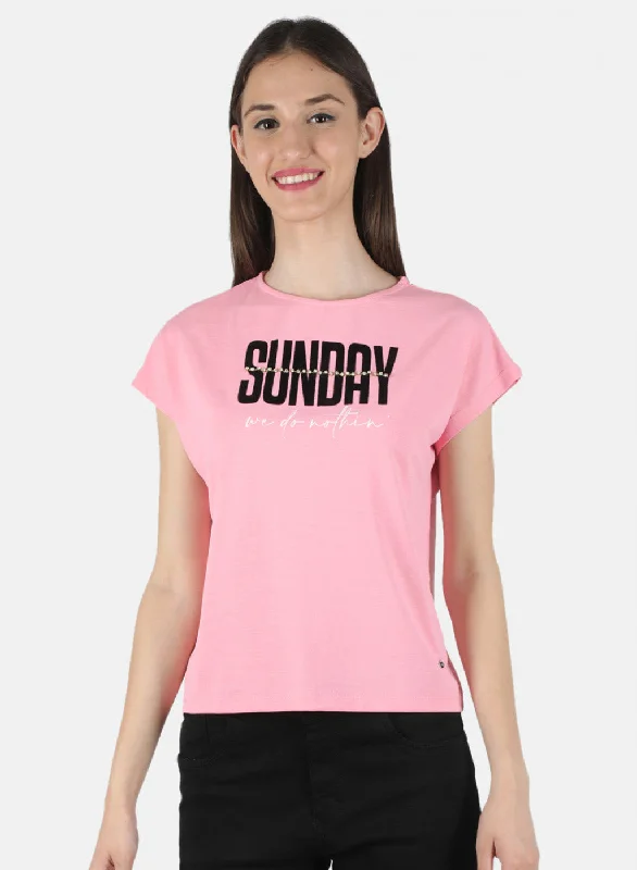 Limited Time Offer Women Pink Printed Top