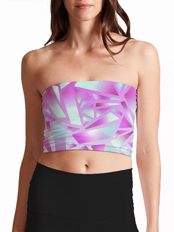 Instant Discount Electric Stained Glass (Pink Ice) Tube Top