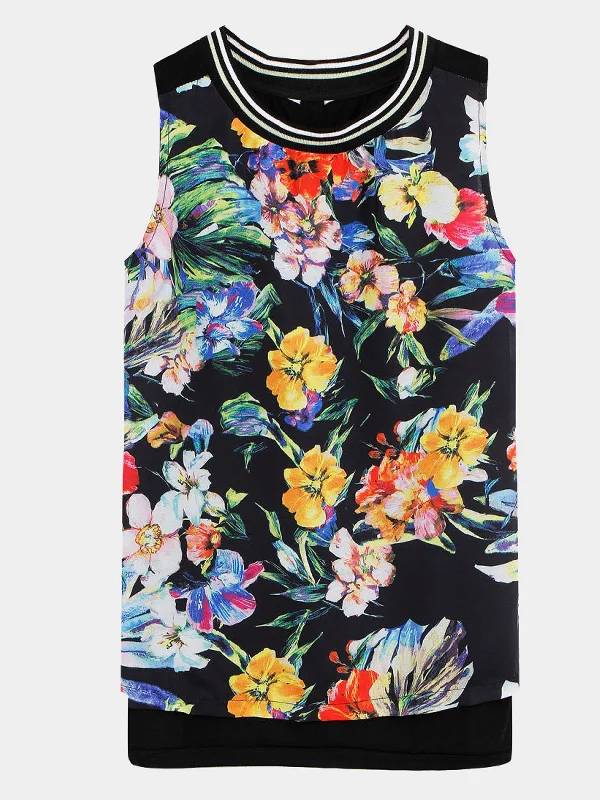Mega Deal Custom Floral Print Black Camis