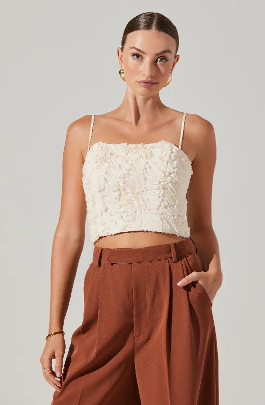 Weekend Bargains Await You Kalinda 3D Texture Crop Top