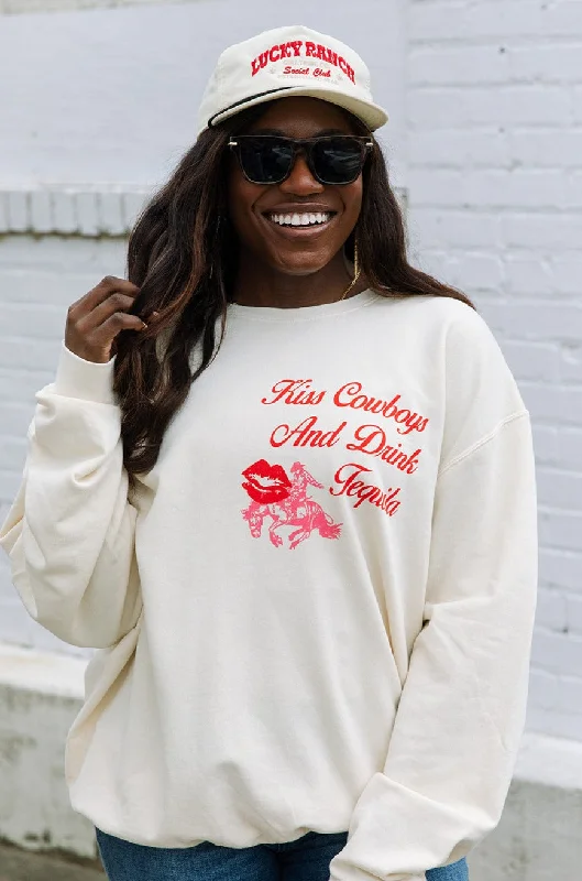 Special Offer Kiss Cowboys Drink Tequila Sweatshirt