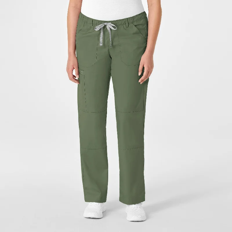 Super Sale WonderWORK Women's Straight Leg Cargo Scrub Pant - Olive
