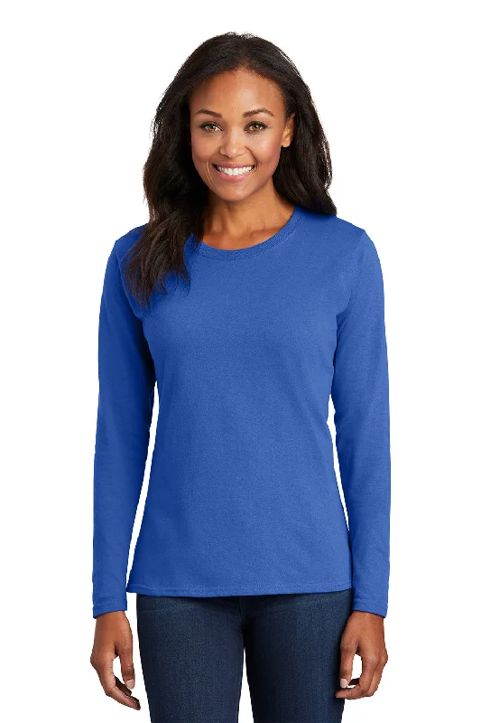 Act Now Port & Company Womens Core Long Sleeve Crewneck T-Shirt - Royal Blue