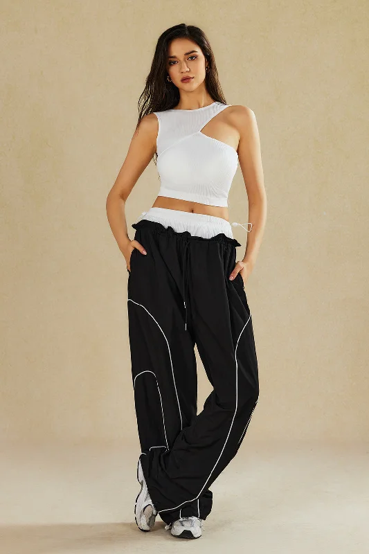Clearance Event Double Waistband Color Block Trousers