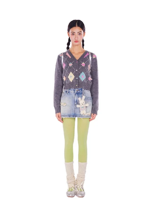 Value Deals COLOURFUL V-NECK LONG SLEEVE KNITTED CARDIGAN [S0000008605]