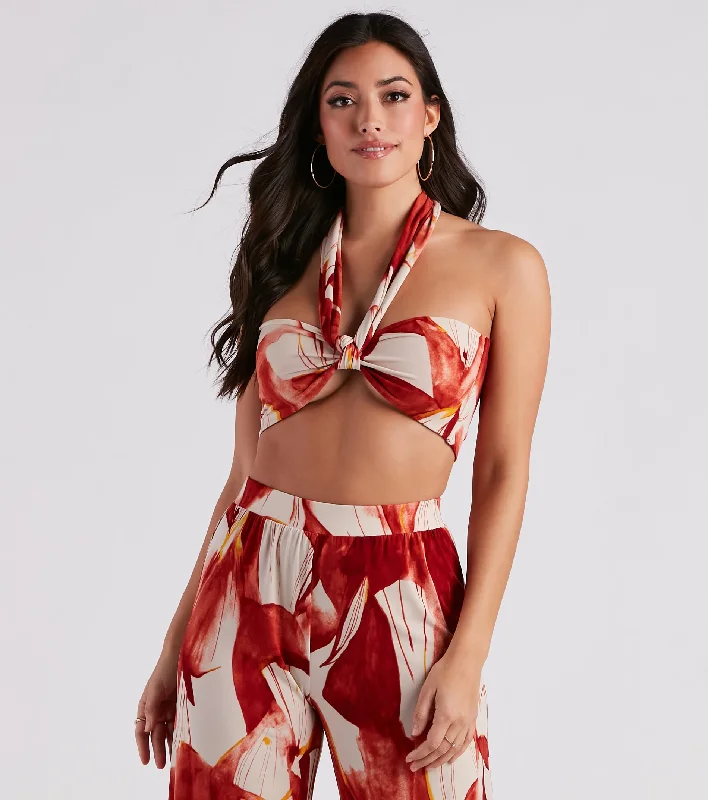 Pay Less Island Time Floral Cropped Tube Top