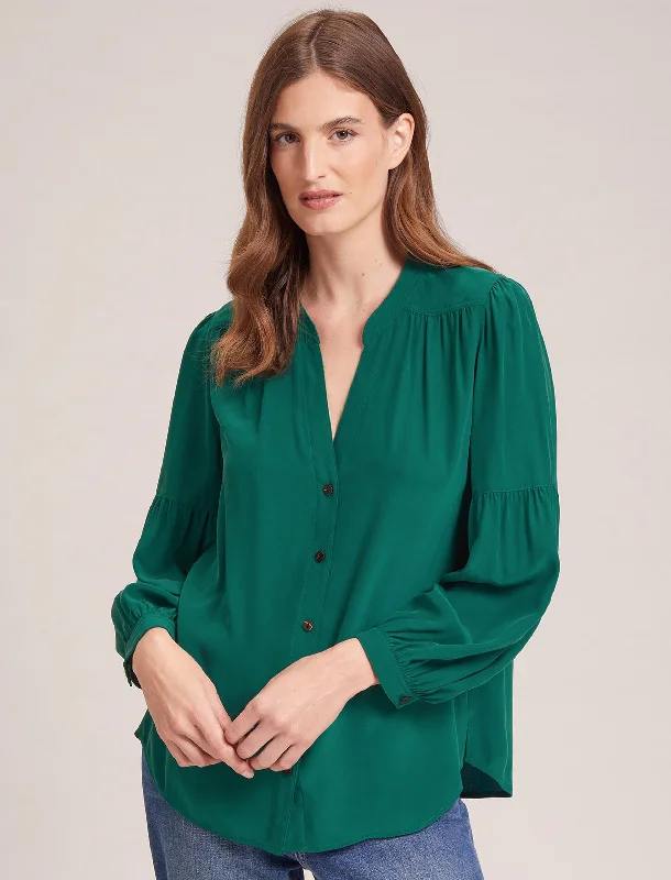 Crazy Savings Ella Silk Shirt - Dark Green