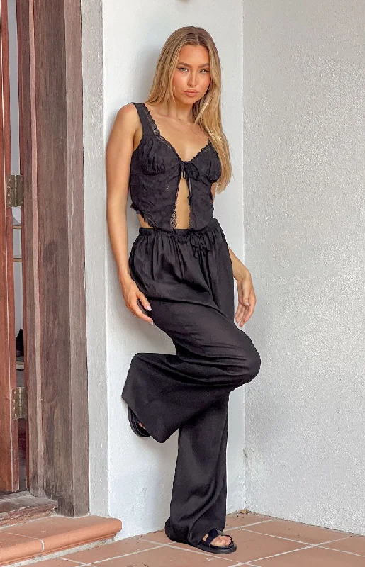 Bargain Prices Cici Black Drawstring Pants
