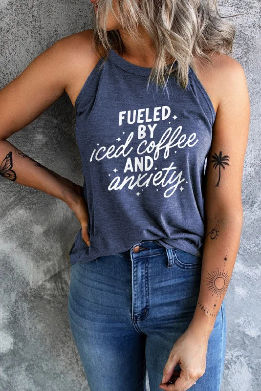 Clearance Sale Slogan Graphic Round Neck Tank