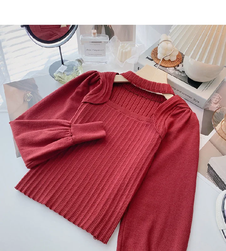 Take Advantage Careful machine cut out square neck sweater  6626