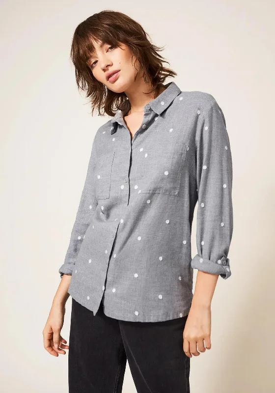 Weekend Savings Spectacular White Stuff Emilia Polka Dot Shirt, Grey