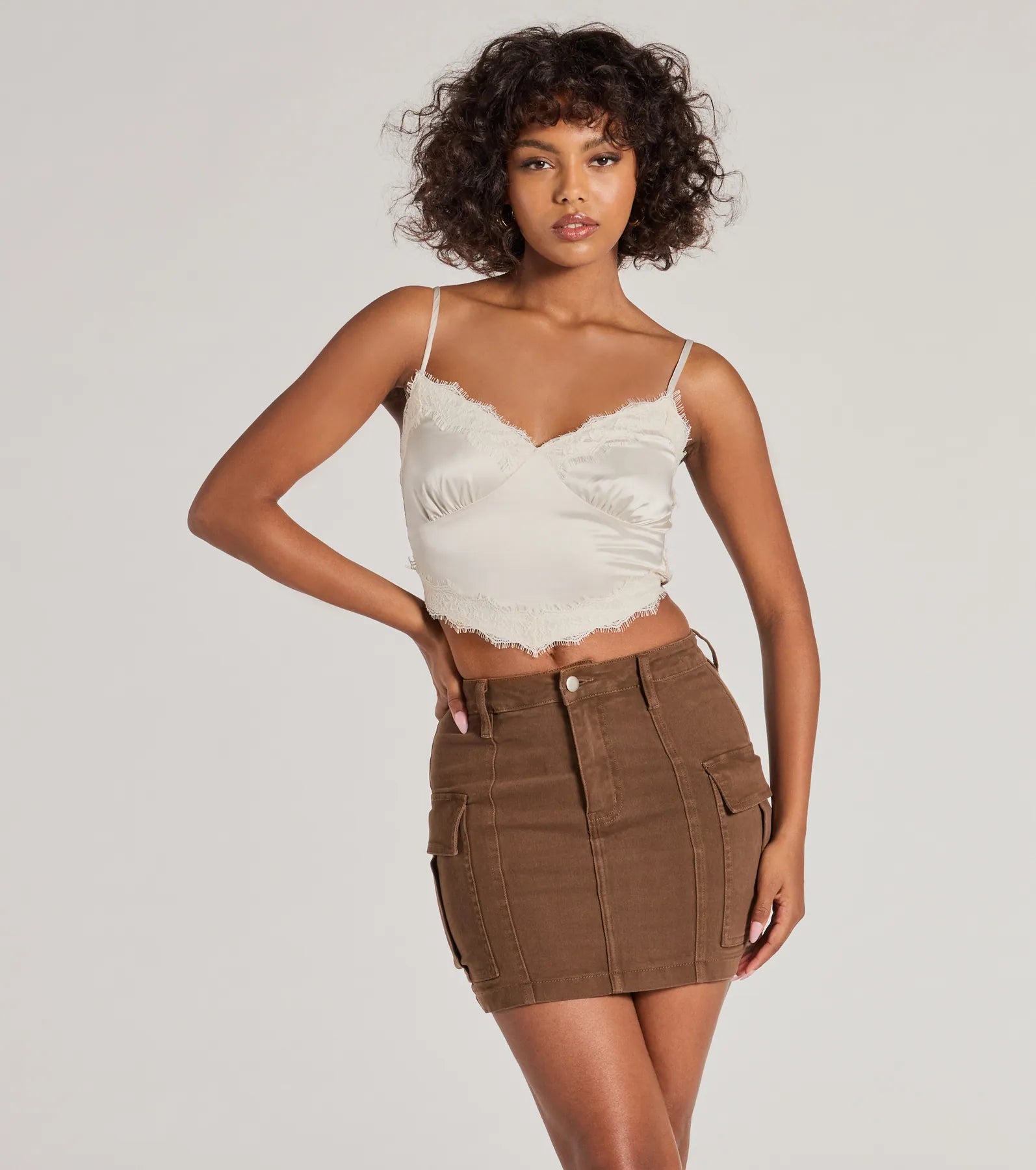 Weekend Special Serving Style Cargo Mini Skirt