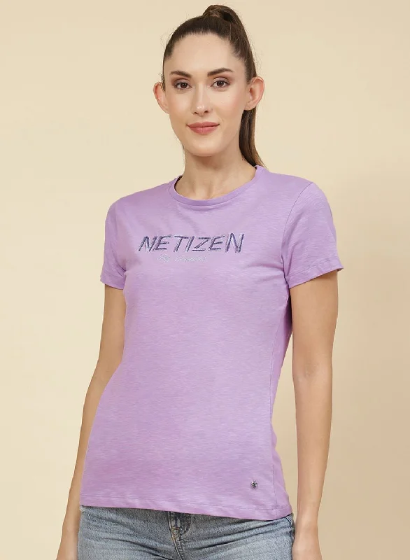 Limited Time Women Purple Embroidered Top
