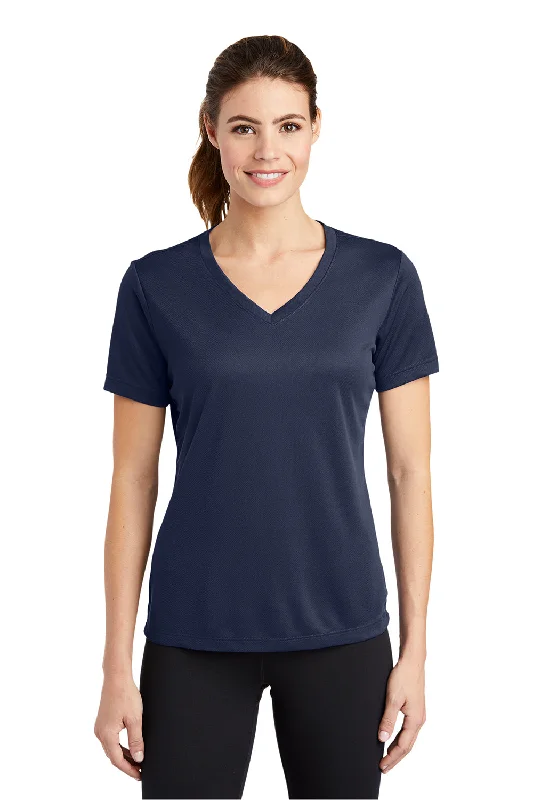 Instant Discount Sport-Tek Womens RacerMesh Moisture Wicking Short Sleeve V-Neck T-Shirt - True Navy Blue