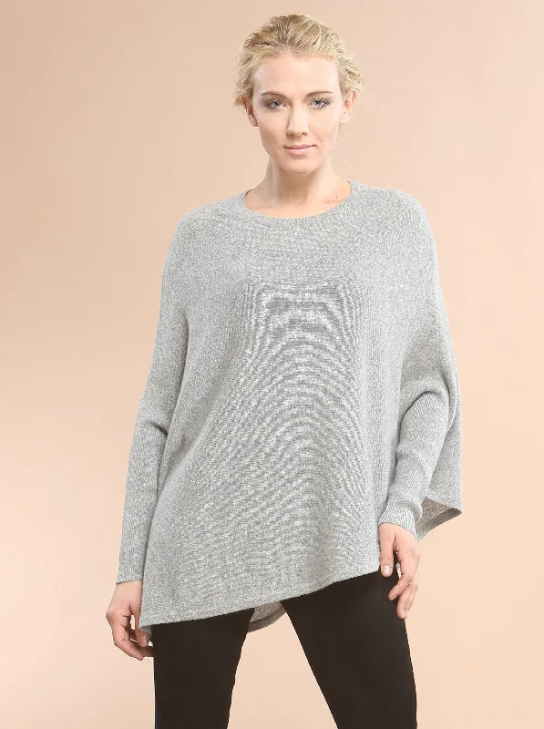 Stock Clearance Asymmetrical Hem Easy Crewneck in Cashmere