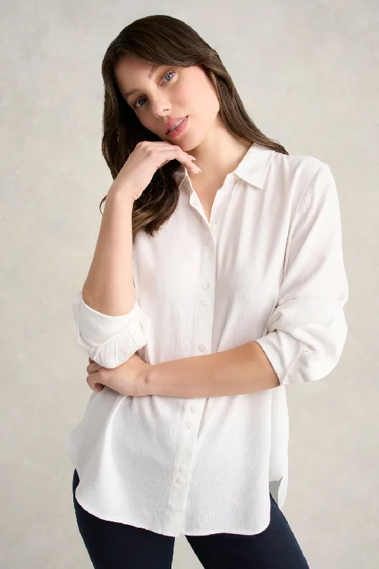 Early Bird Discount Long Line Crinkle Shirt
