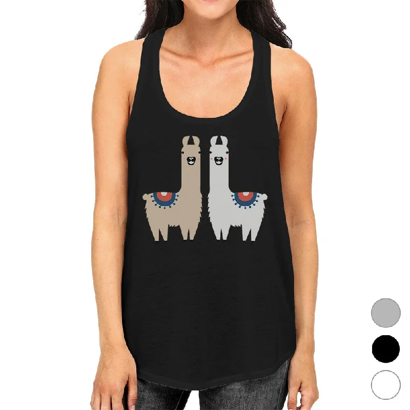 Price Slash Llama Pattern Womens Cute Graphic Workout Gym Tank Top Racerback