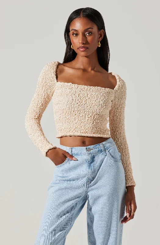 Big Savings Sorrel Cropped Long Sleeve Top