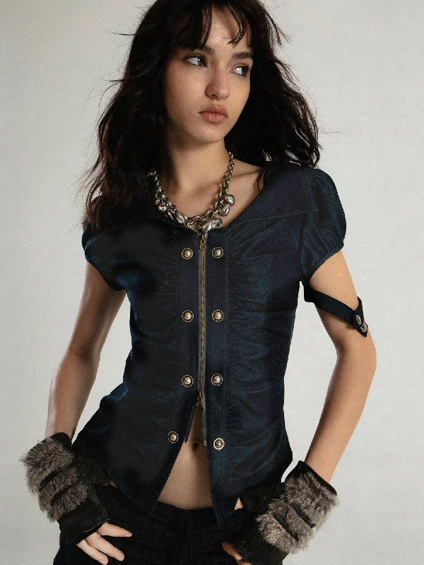 Exclusive Offer PLEATED WAISTED PRINCESSS SLEEVE SLEEVE SHIRT [S0000008479]