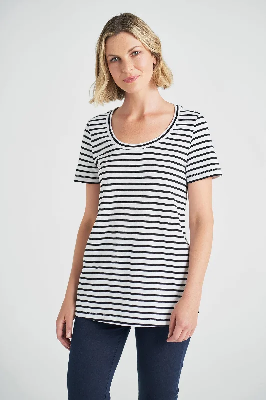 Final Clearance Organic Cotton T-Shirt - Black & White Stripe